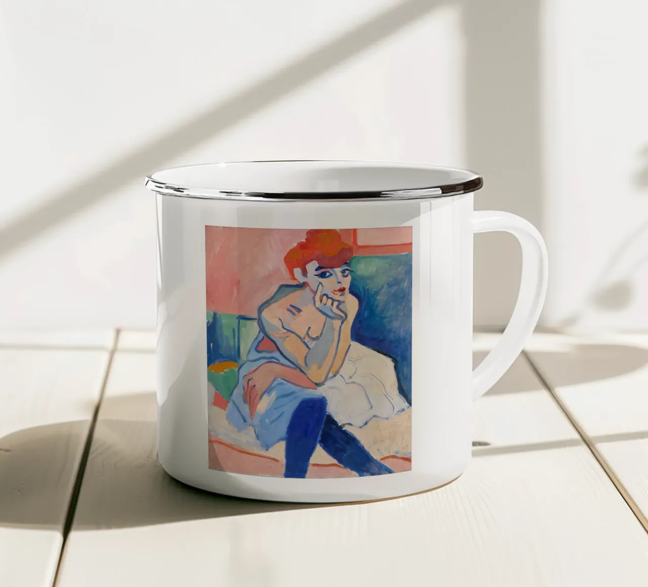 André Derain - Donna in camicia tazza in smalto da ARTOTHEK
