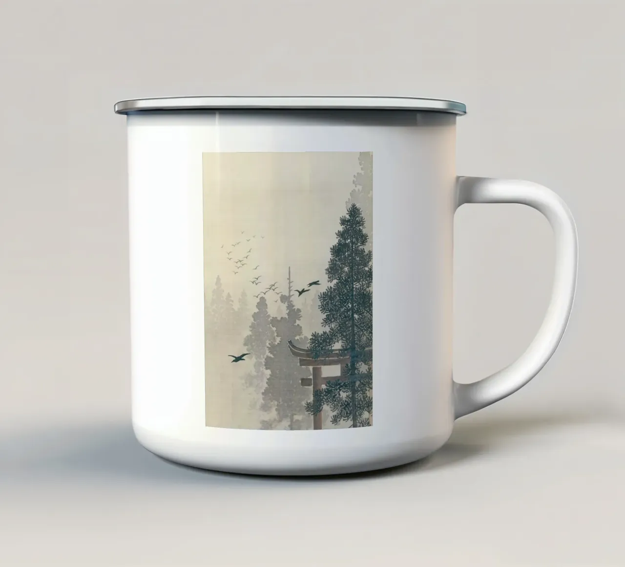 Ohara koson - Pine tree tazza in smalto da apoloprints