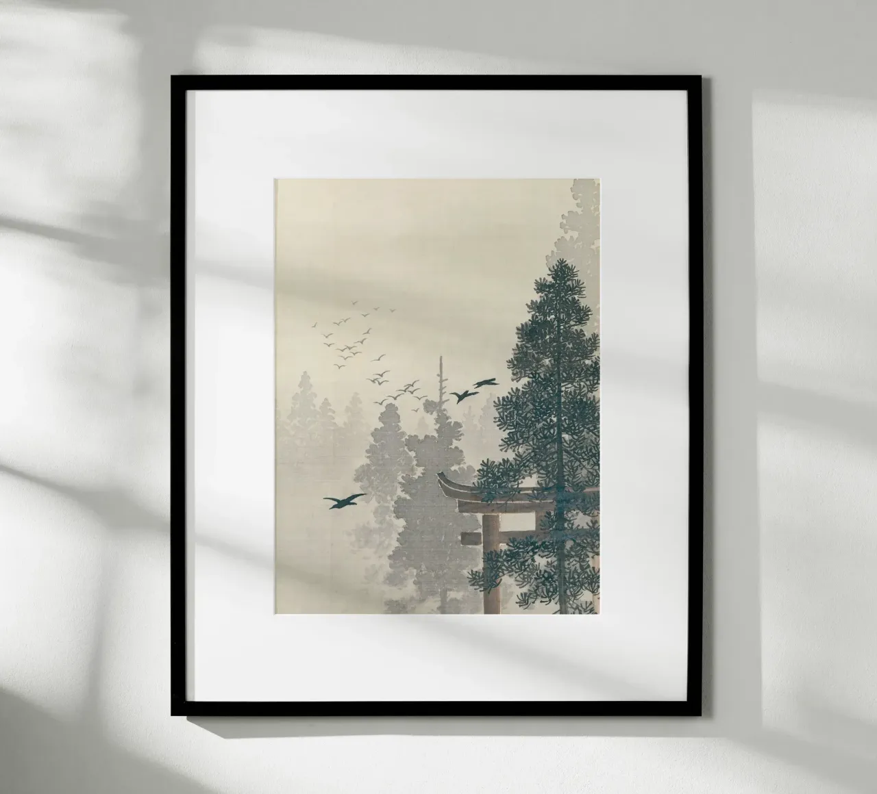 Ohara koson - Pine tree poster con telaio in alluminio da apoloprints