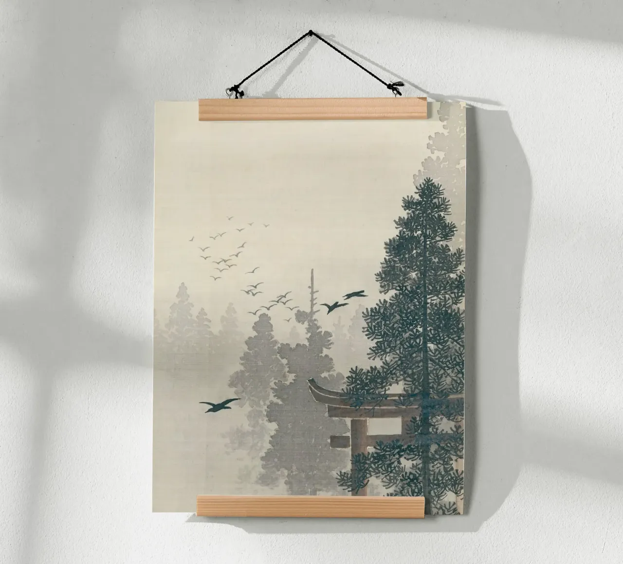 Ohara koson - Pine tree poster con telaio in alluminio da apoloprints