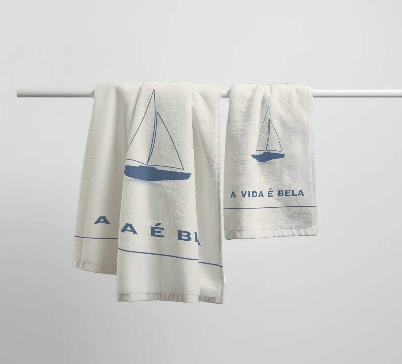 A VIDA É BELA badhanddoek van natural neutral