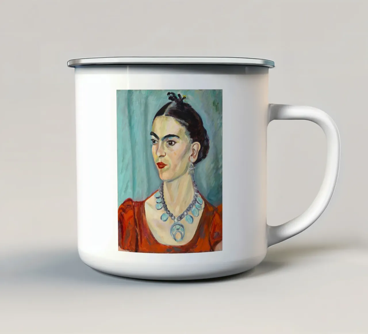 Frida Kahlo Portrait tazza in smalto da apoloprints