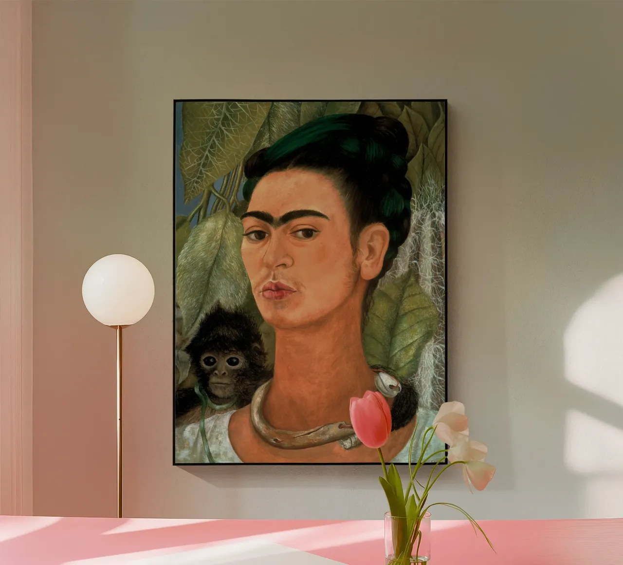 Frida Kahlo - Self Portrait with Monkey acrylic glass by ARTOTHEK
