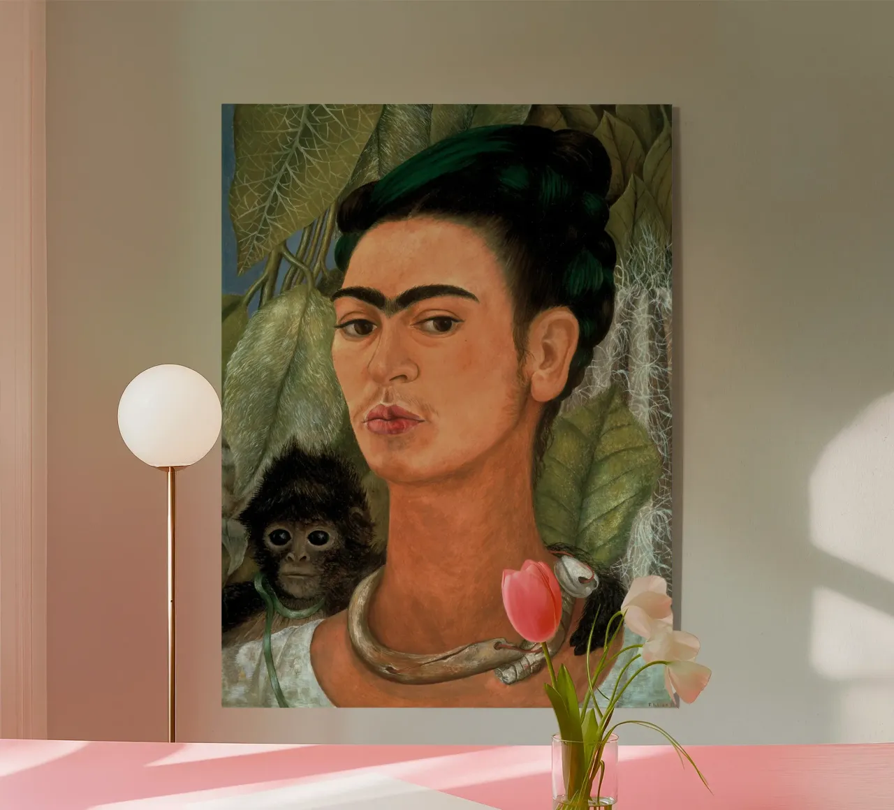 Frida Kahlo - Self Portrait with Monkey acrylic glass by ARTOTHEK