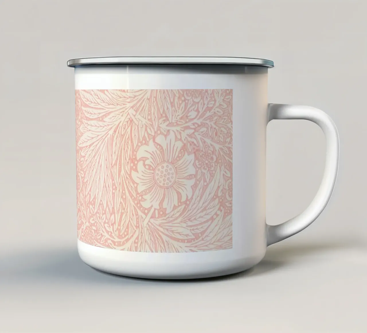 Pink Marigold Pattern - William Morris tazza in smalto da apoloprints