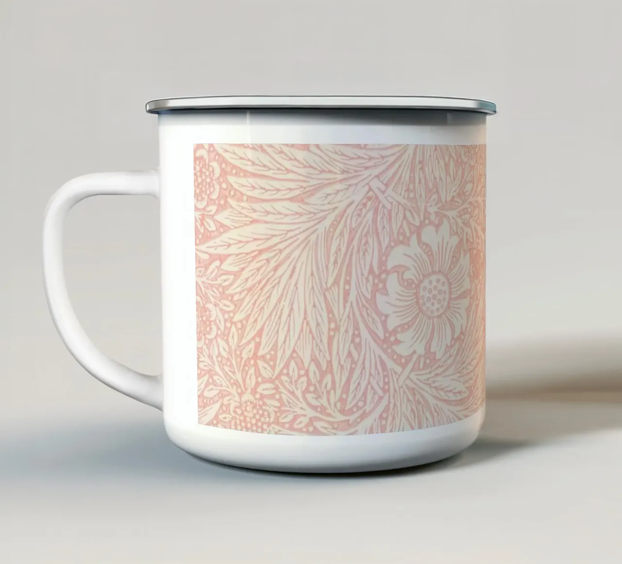 Pink Marigold Pattern - William Morris tazza in smalto da apoloprints