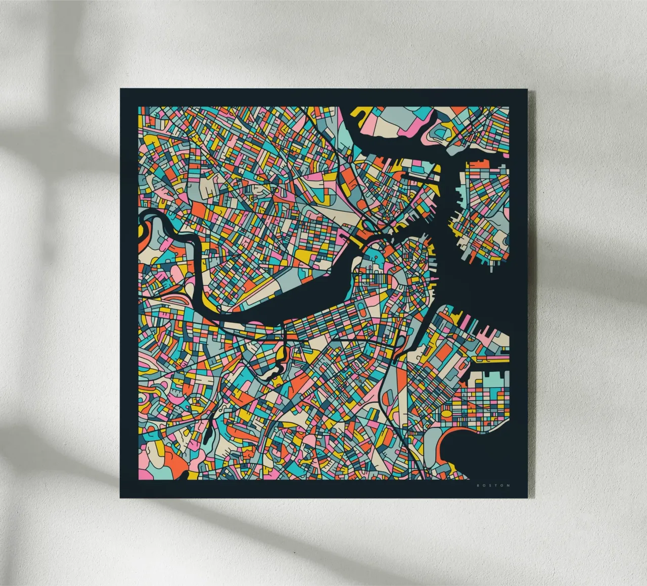 BOSTON MAP acryl van Jazzberry Blue