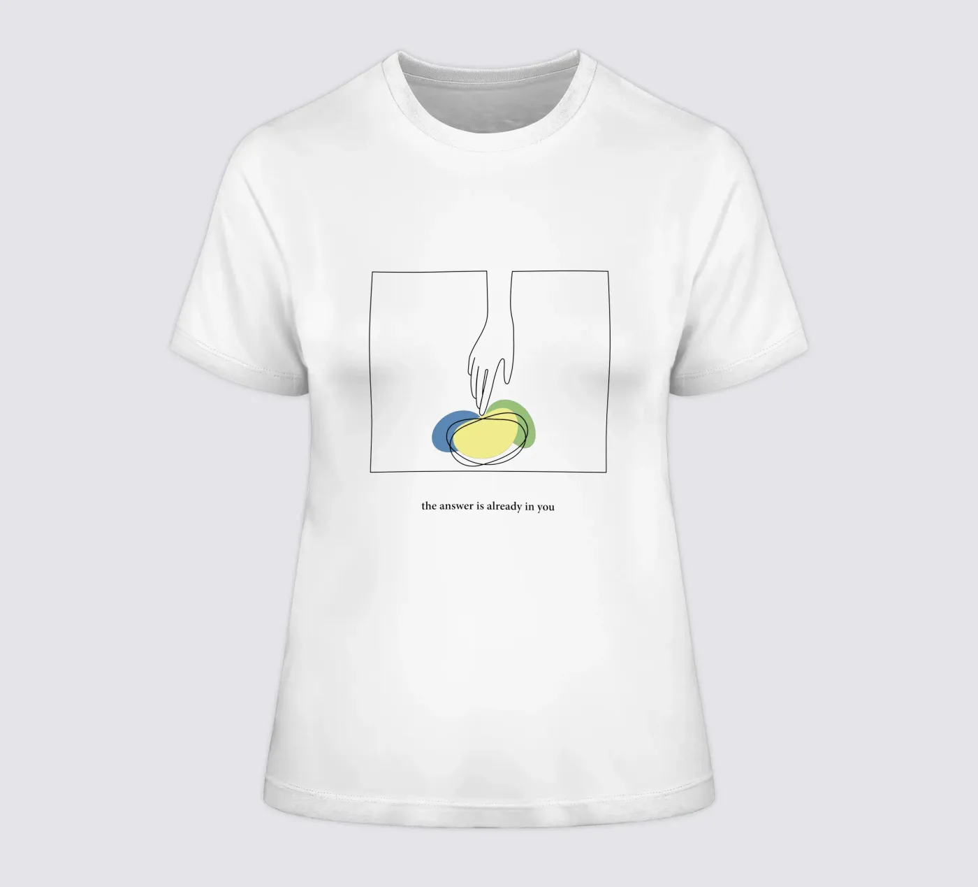 answer dames t-shirt getailleerd van natural neutral
