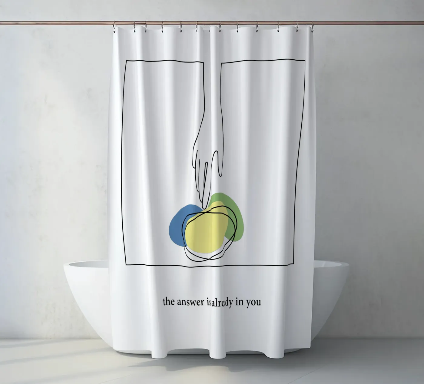 answer shower curtain by natural neutral