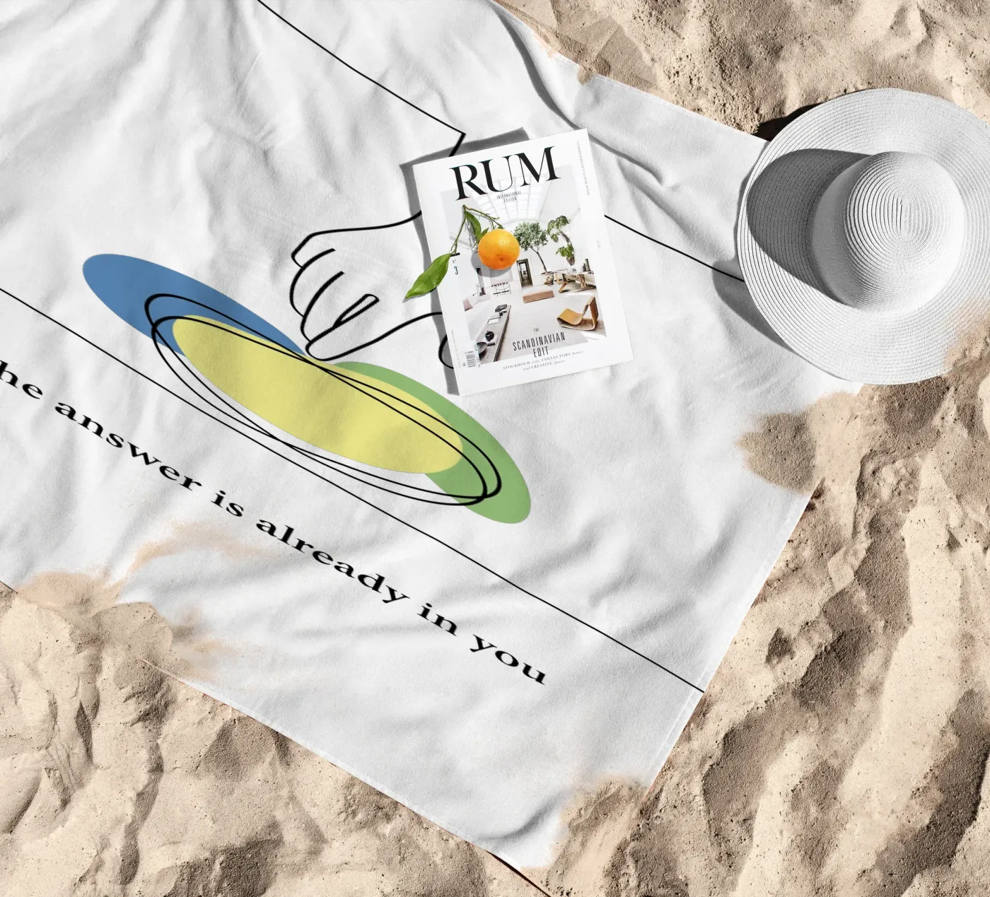 answer beach towel by natural neutral