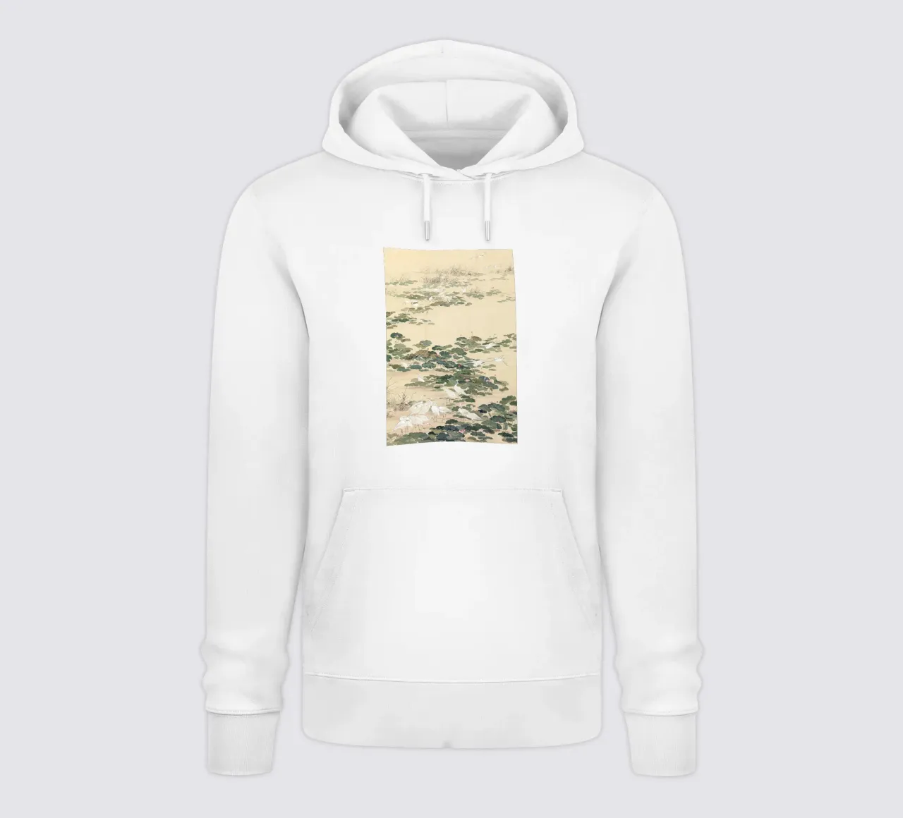 Egrets in a Lotus Pond felpa con cappuccio da apoloprints