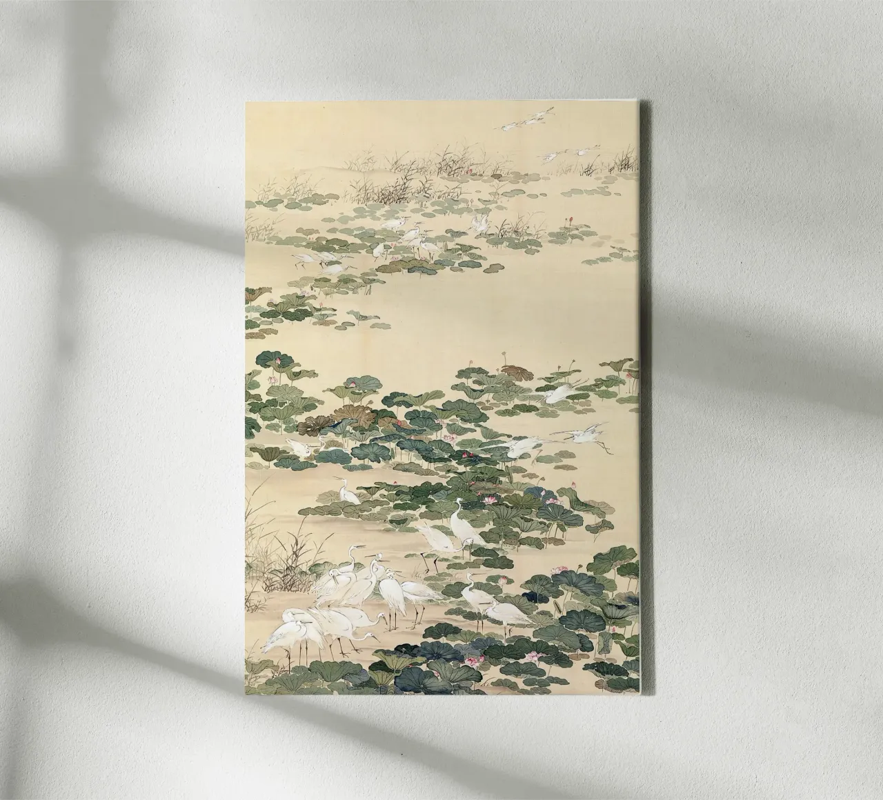 Egrets in a Lotus Pond tela da apoloprints