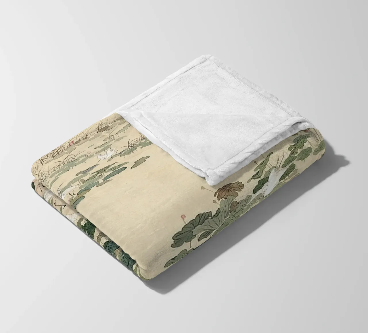 Egrets in a Lotus Pond coperta in pile da apoloprints