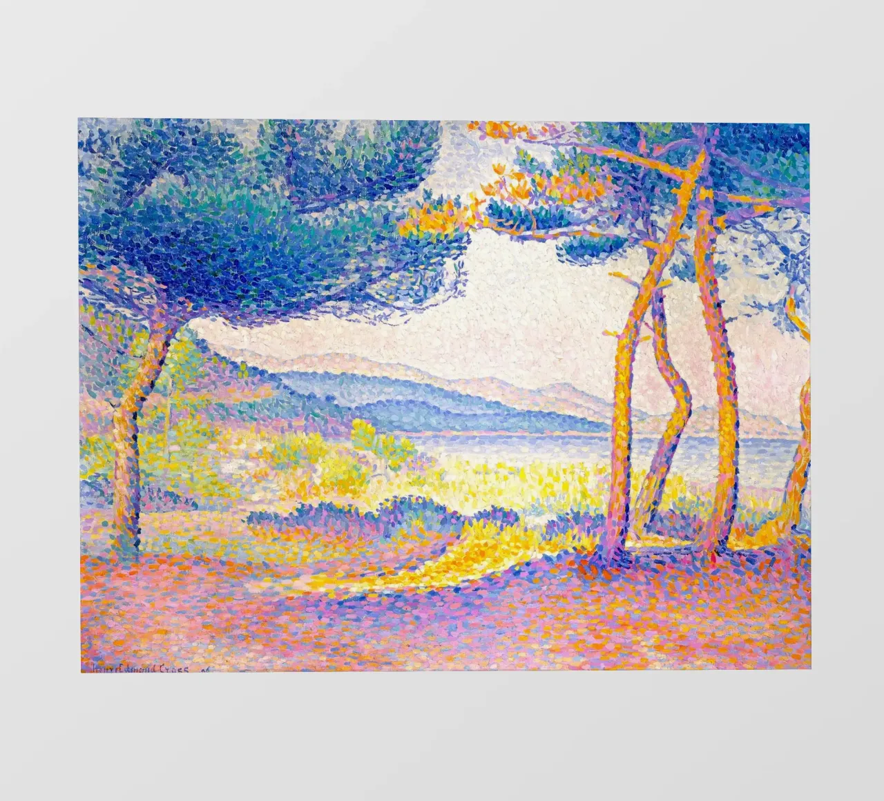 Henri Edmond Cross - Pines along the shore pellicola backlit da apoloprints