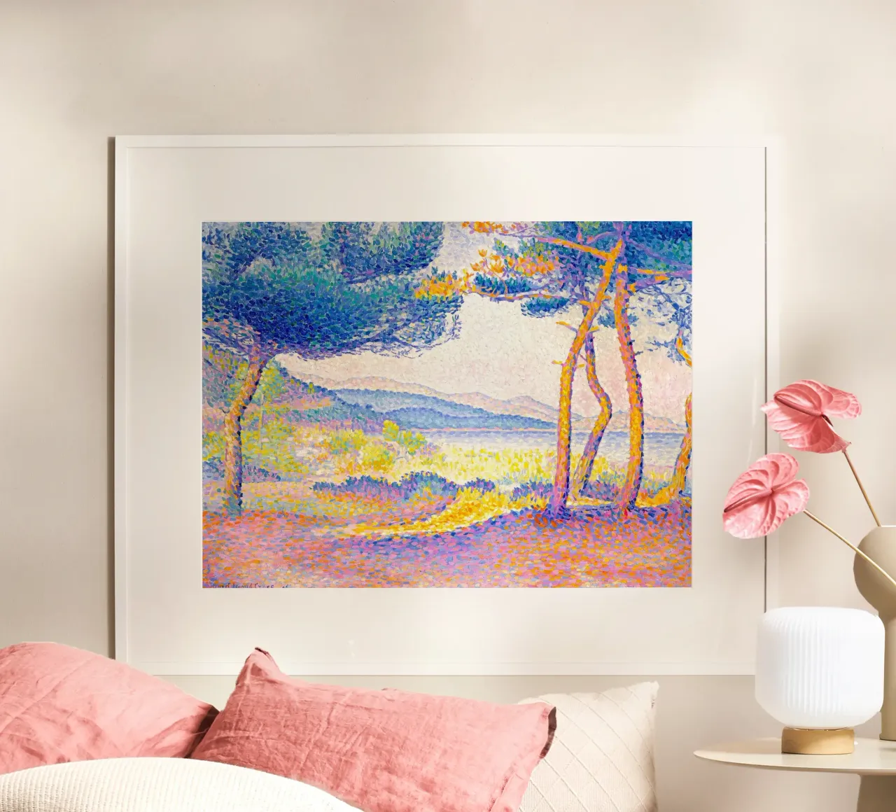 Henri Edmond Cross - Pines along the shore poster con telaio in plastica da apoloprints