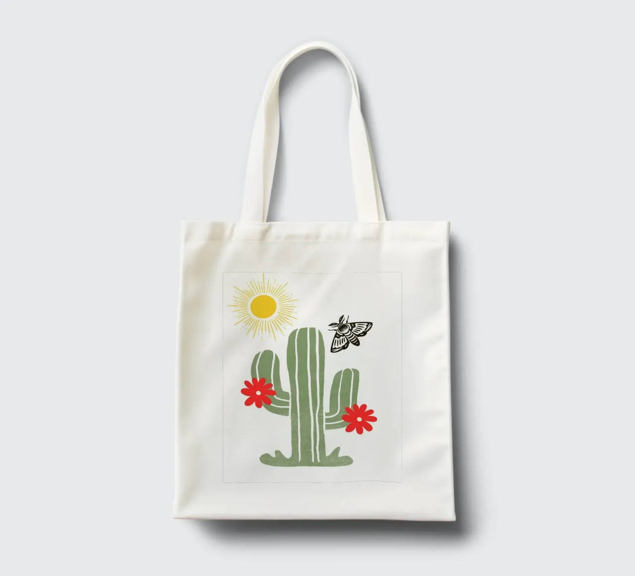 green cactus with two red borsa in juta da ramosashop