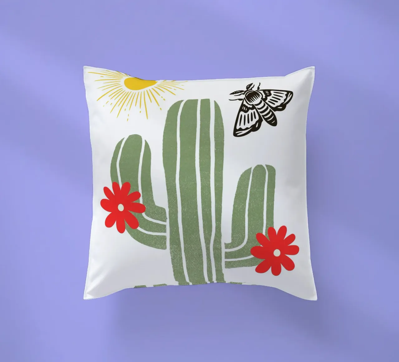 green cactus with two red cuscino da ramosashop