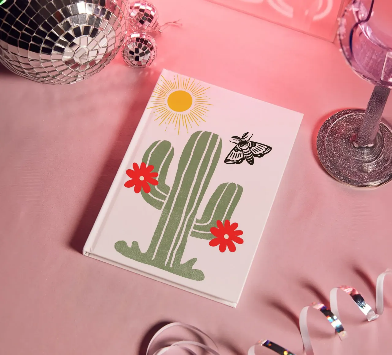 green cactus with two red notebook by ramosashop