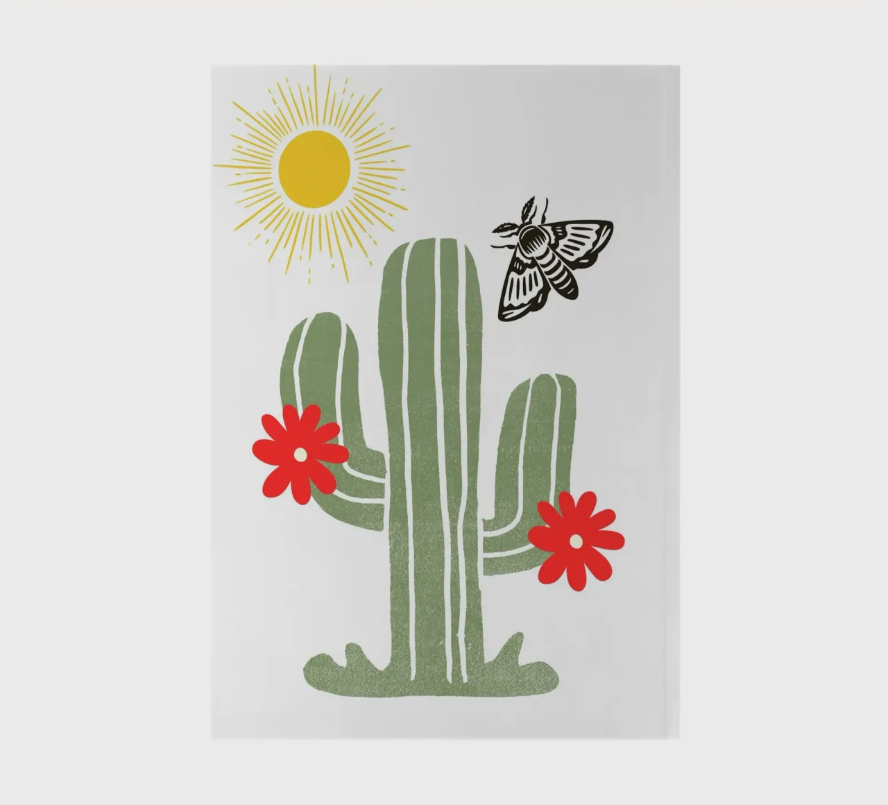 green cactus with two red notebook by ramosashop