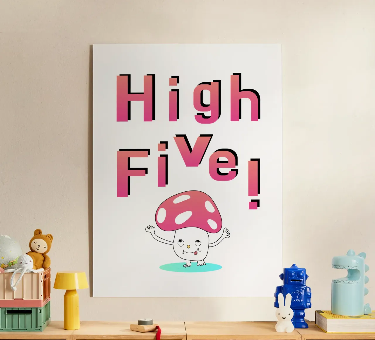 High Five! Mushroom plexiglass da natural neutral
