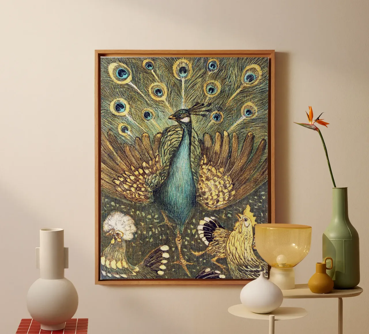 Peacock - Theo Van Hoytema tela con Cornice a cassetta da apoloprints