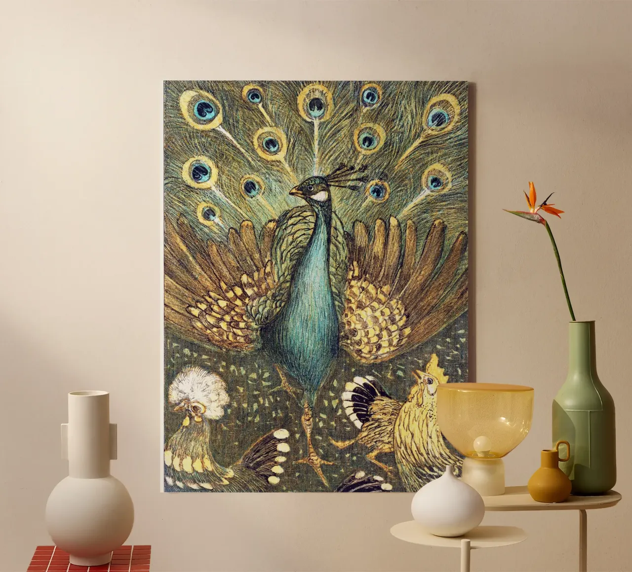 Peacock - Theo Van Hoytema tela con Cornice a cassetta da apoloprints