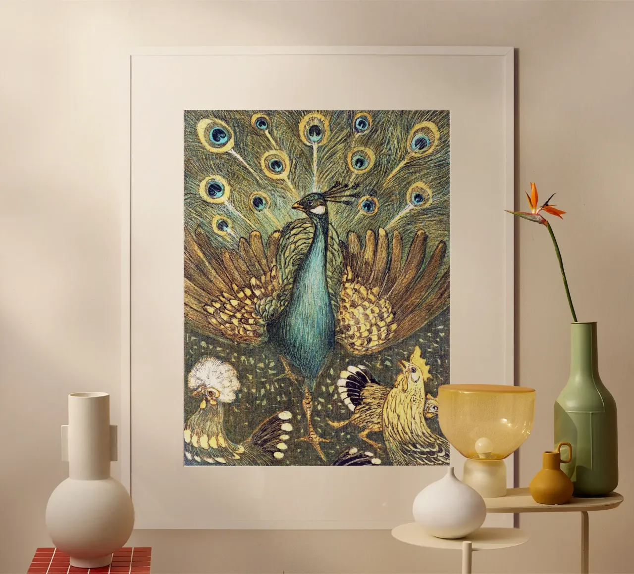 Peacock - Theo Van Hoytema poster con telaio in alluminio da apoloprints
