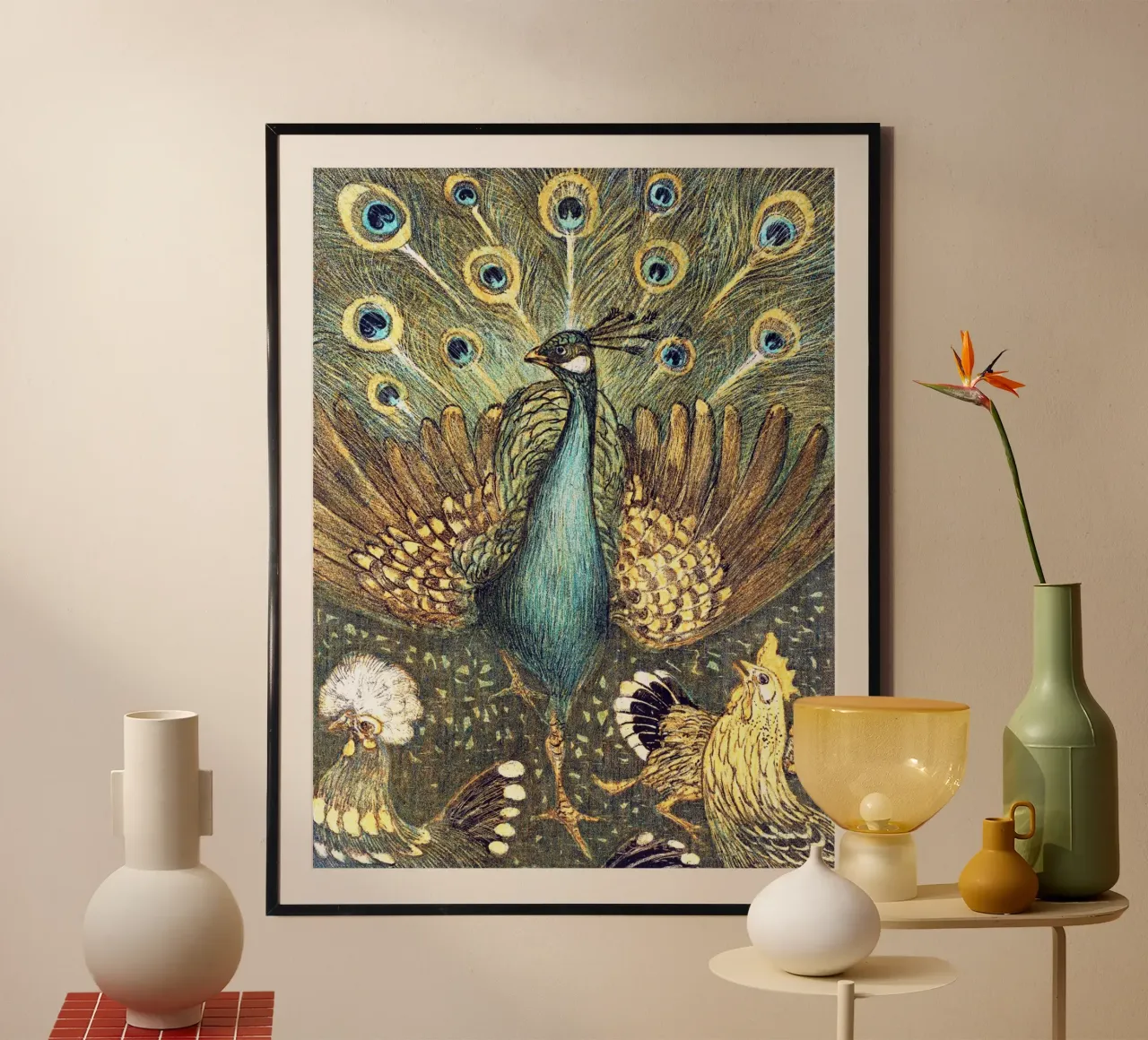 Peacock - Theo Van Hoytema poster con telaio in alluminio da apoloprints