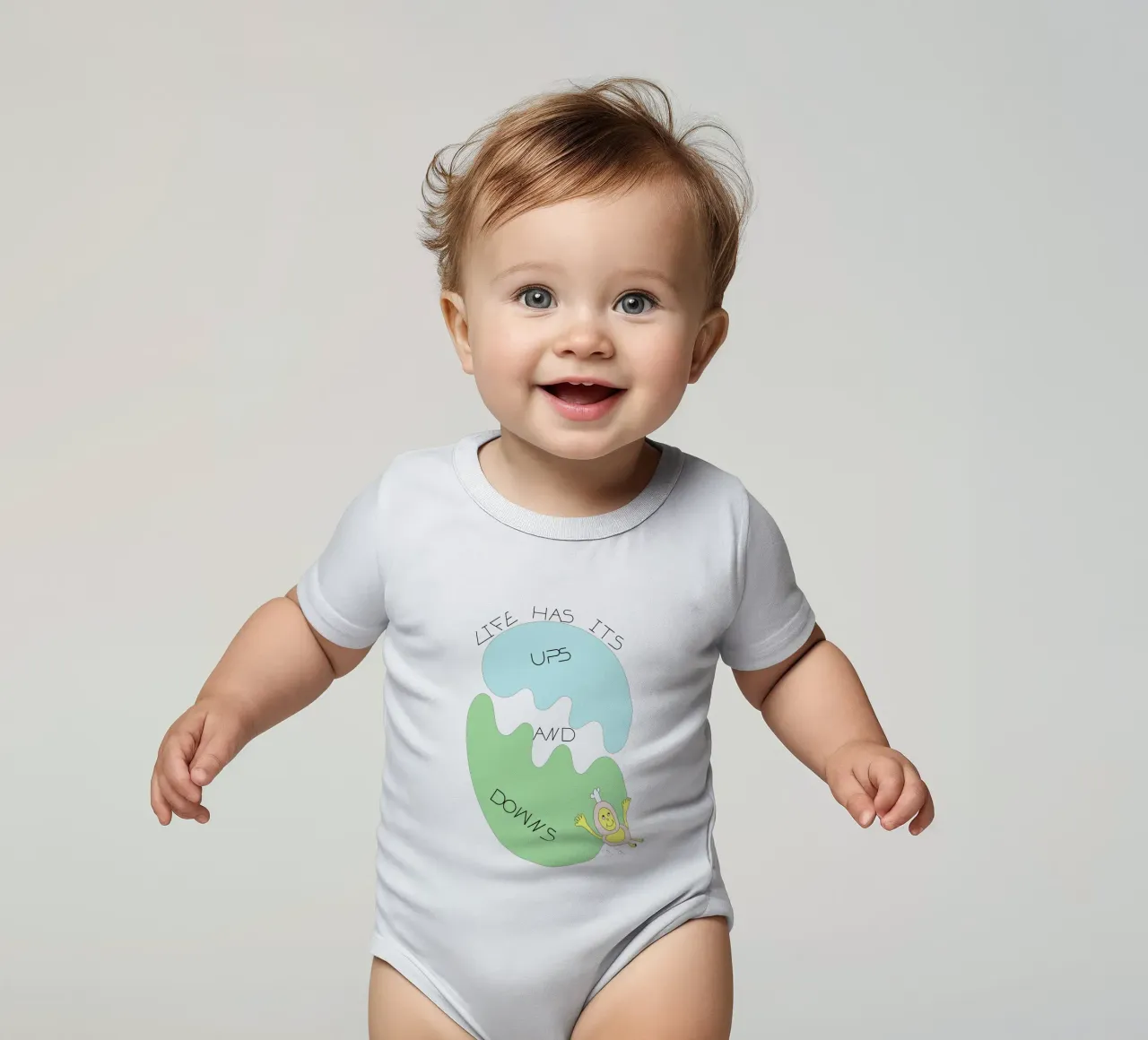 LIFE HAS ITS UPS AND DOWNS body neonato maniche corte da natural neutral