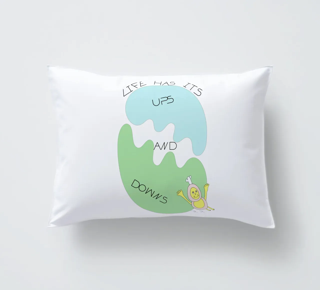 LIFE HAS ITS UPS AND DOWNS cuscino da natural neutral