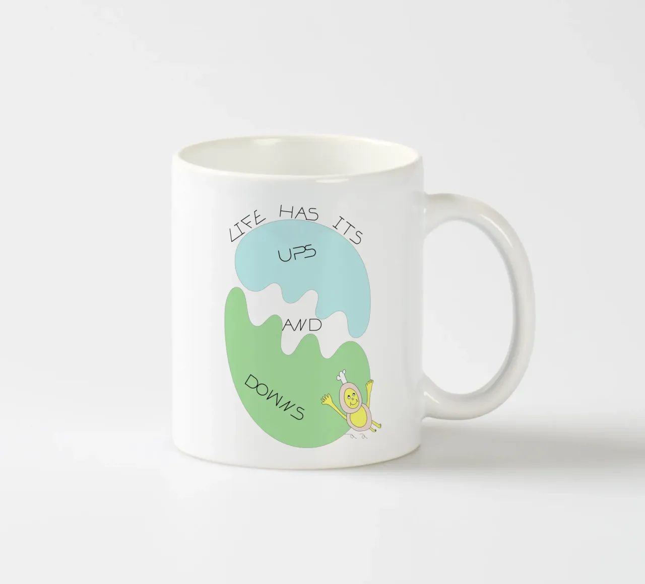 LIFE HAS ITS UPS AND DOWNS tazza in ceramica da natural neutral