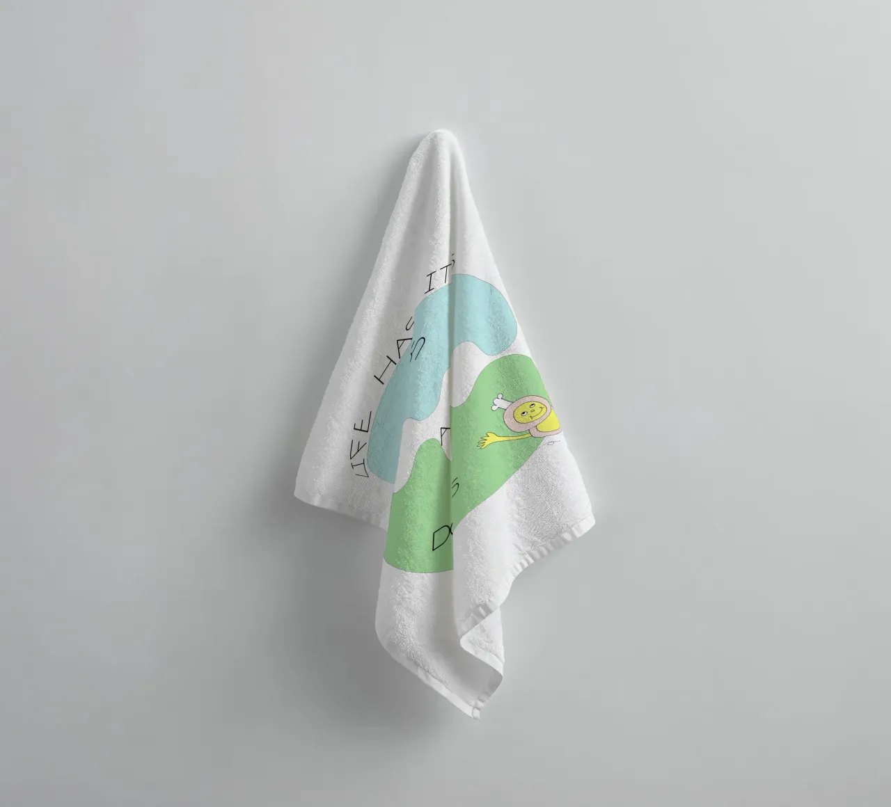 LIFE HAS ITS UPS AND DOWNS asciugamano da bagno da natural neutral