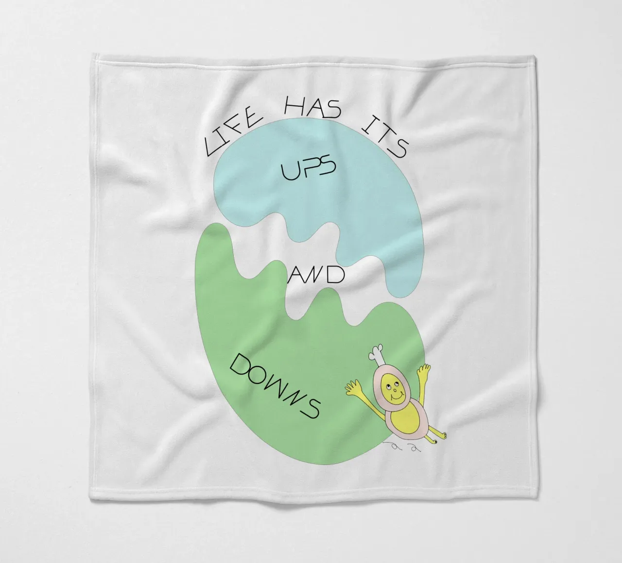 LIFE HAS ITS UPS AND DOWNS coperta in pile da natural neutral