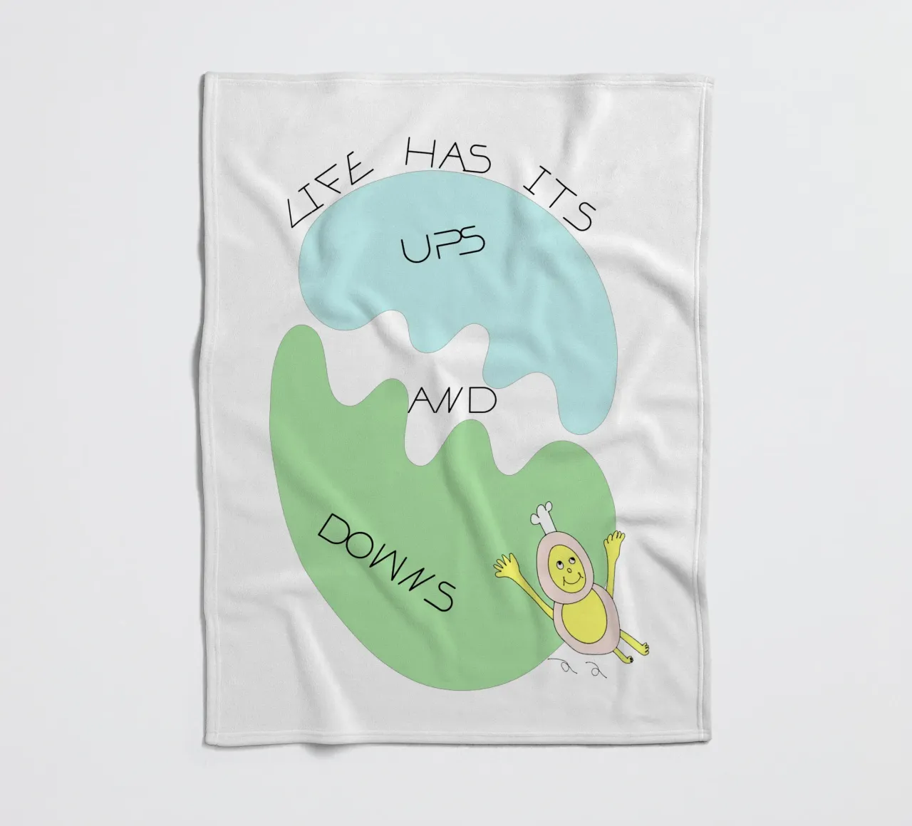 LIFE HAS ITS UPS AND DOWNS coperta in pile da natural neutral
