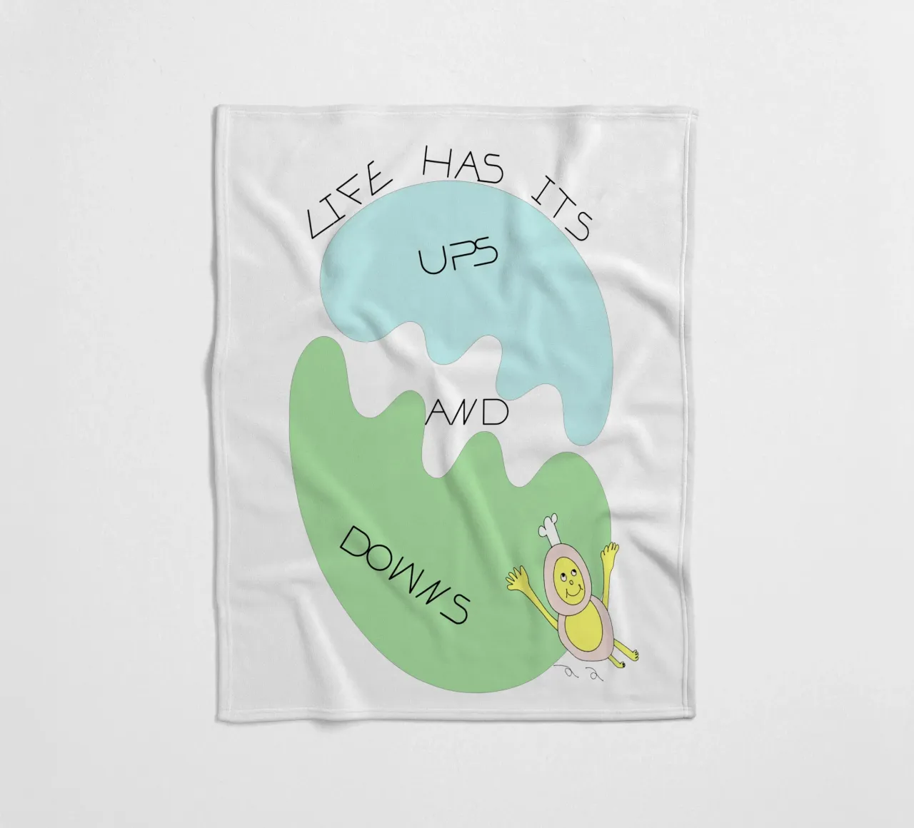 LIFE HAS ITS UPS AND DOWNS coperta in pile da natural neutral