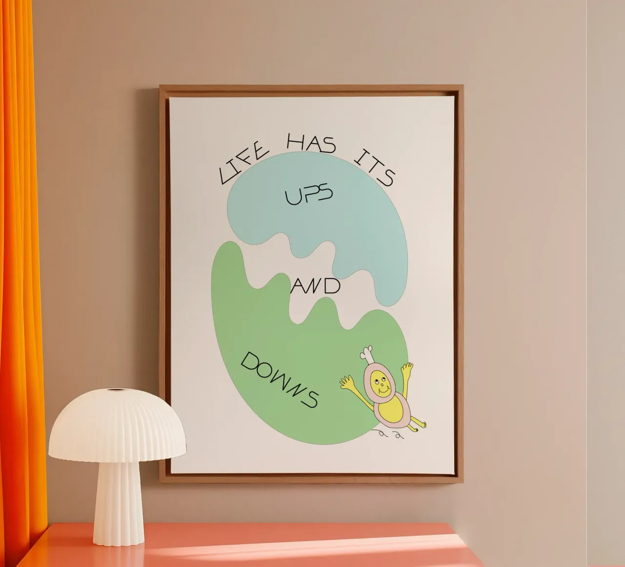 LIFE HAS ITS UPS AND DOWNS canvas by natural neutral