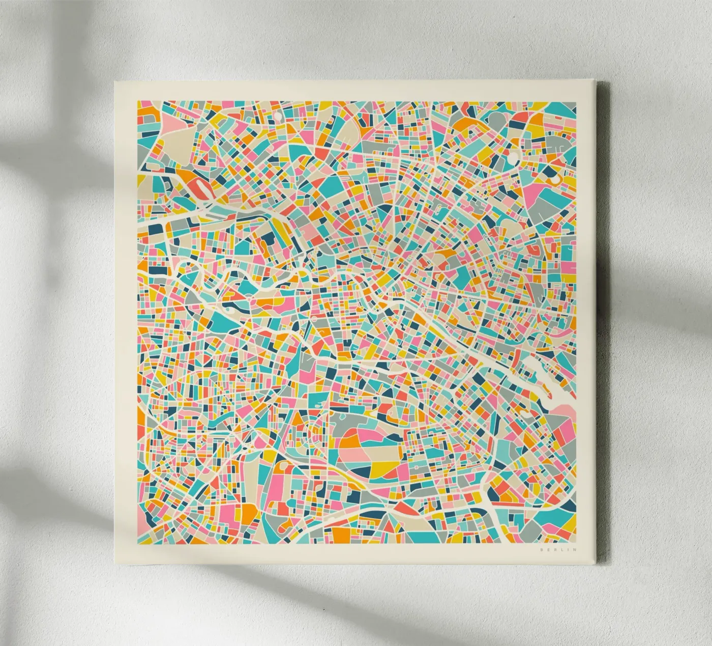 BERLIN MAP Leinwand von Jazzberry Blue