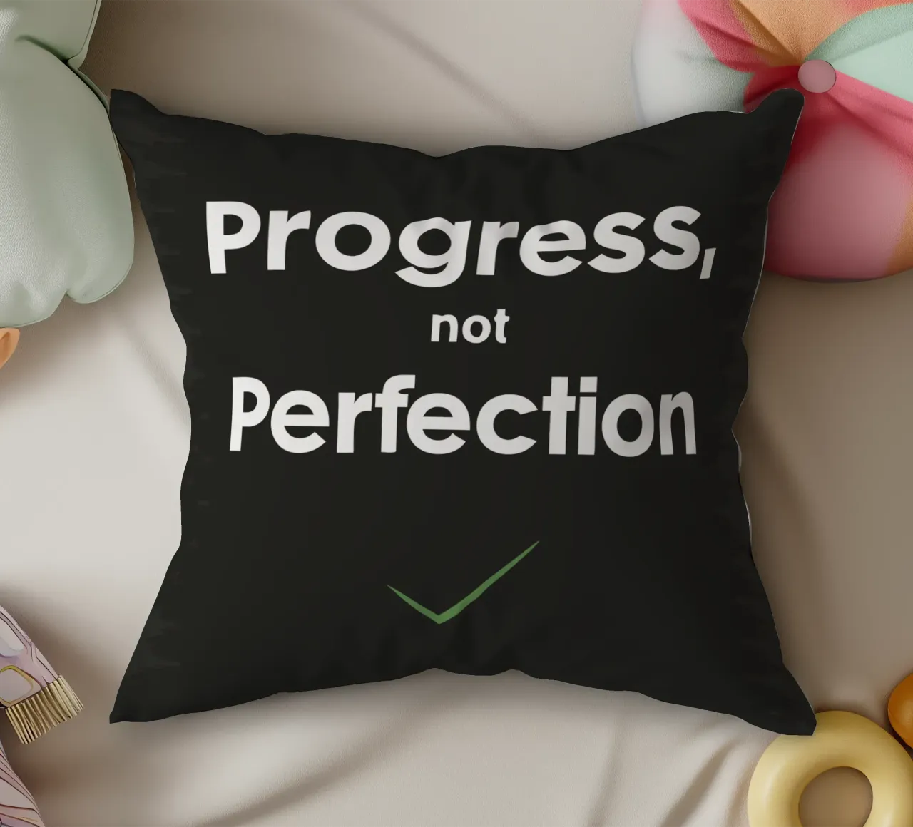 progresso non perfezione cuscino da logic