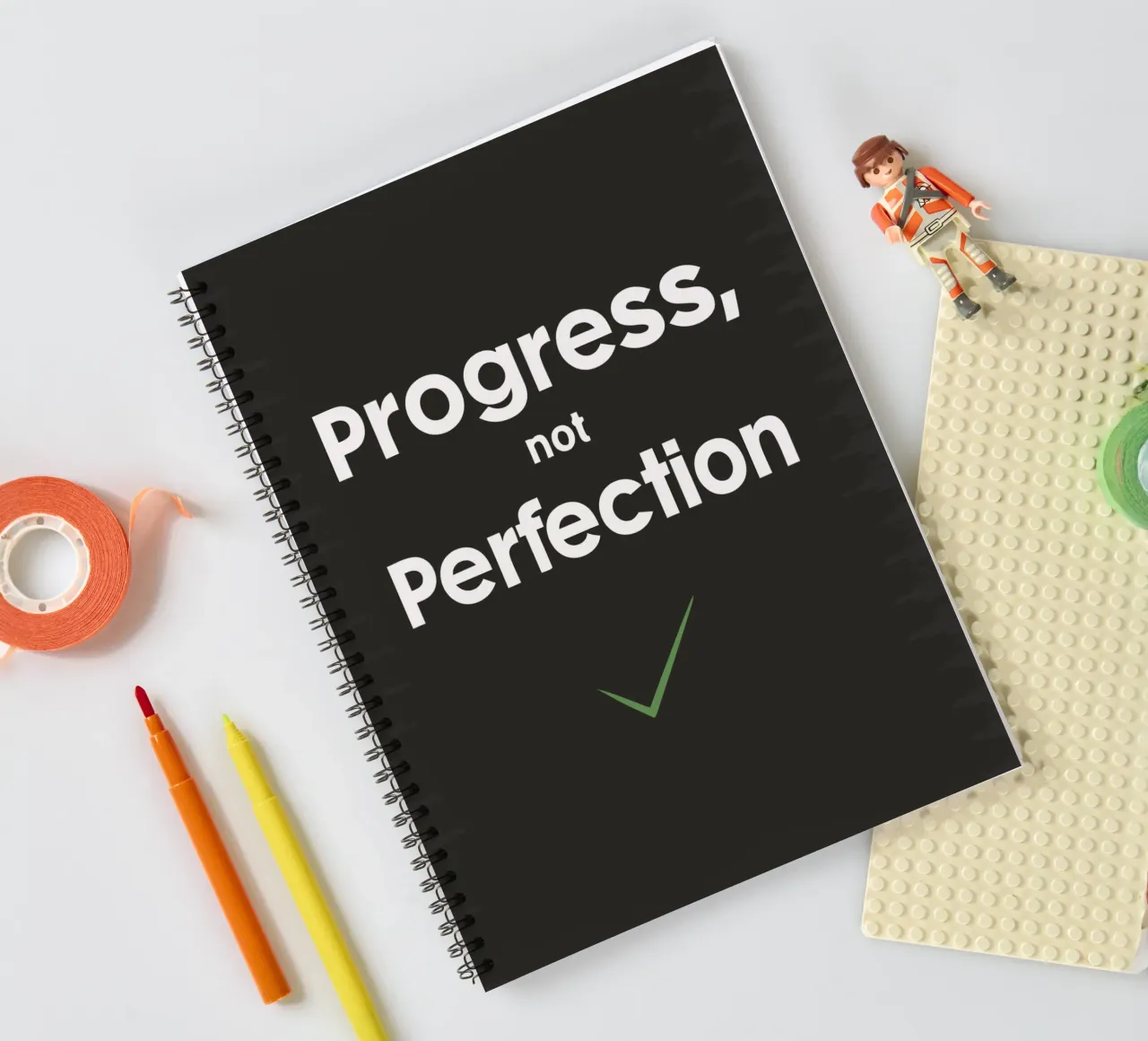 progress not perfection spiral notebook by logic