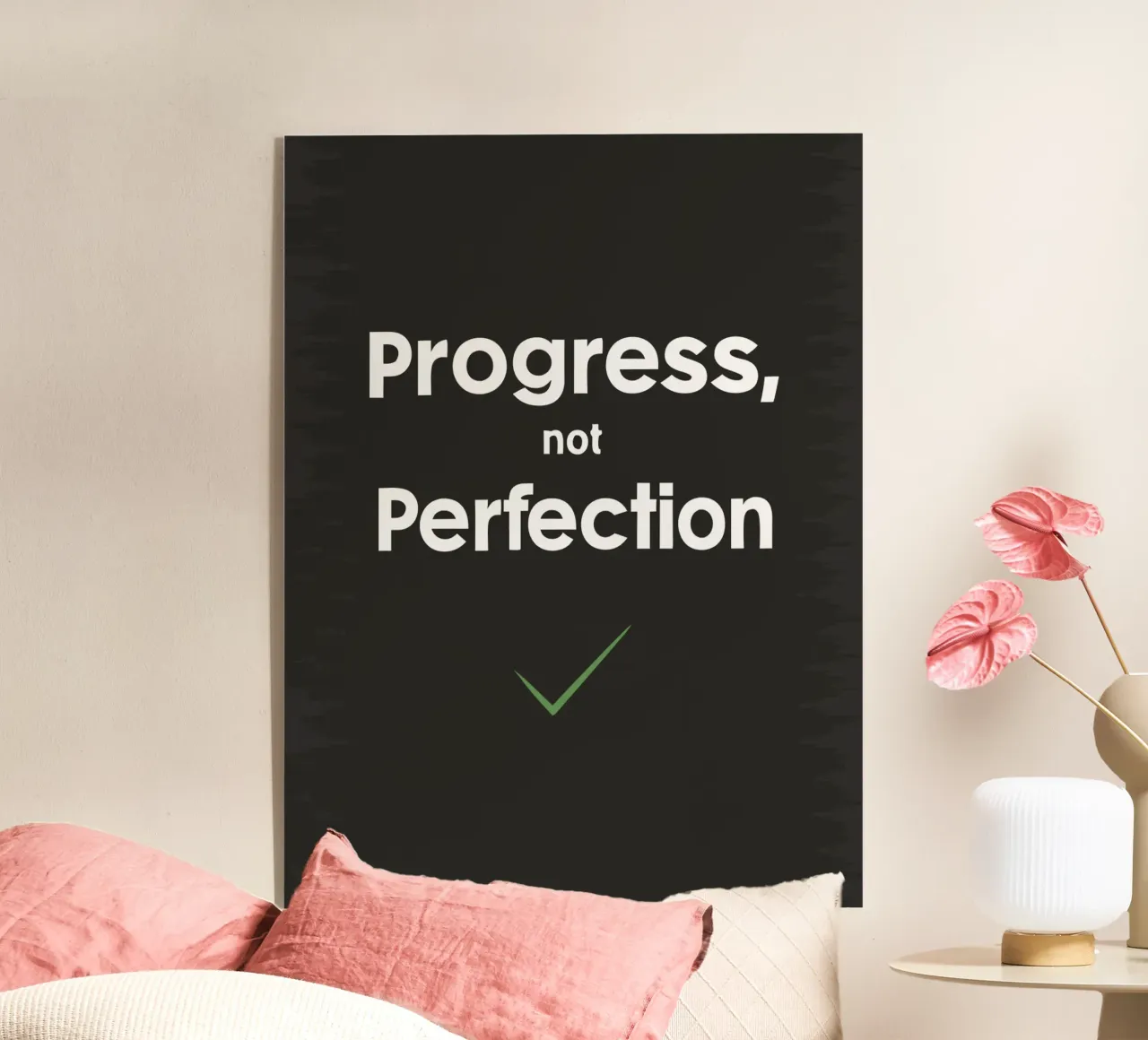 Fortschritt statt Perfektion Acryl-Glas von logic