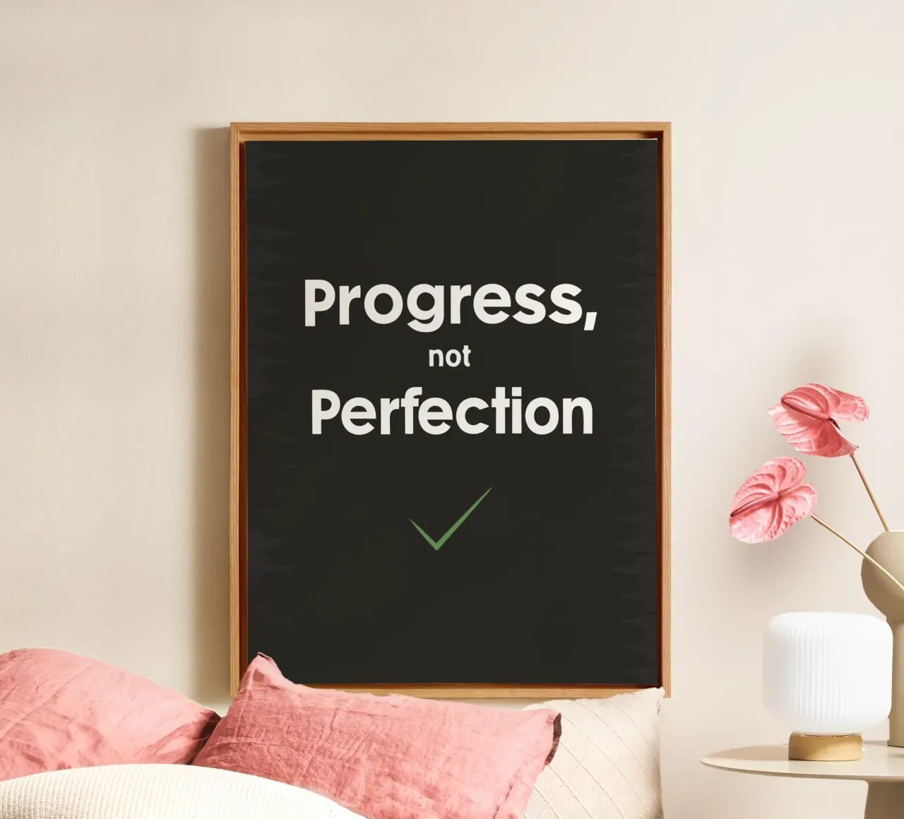 progresso non perfezione tela da logic