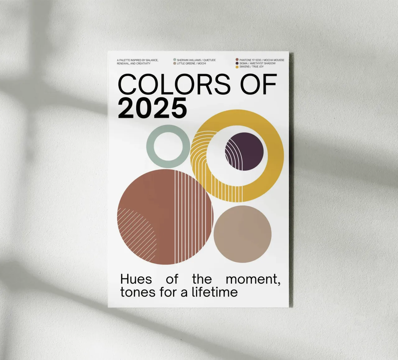 2025 Colors of the year Poster – v1 - Bauhaus Circles alluminio dibond da Hightown Design