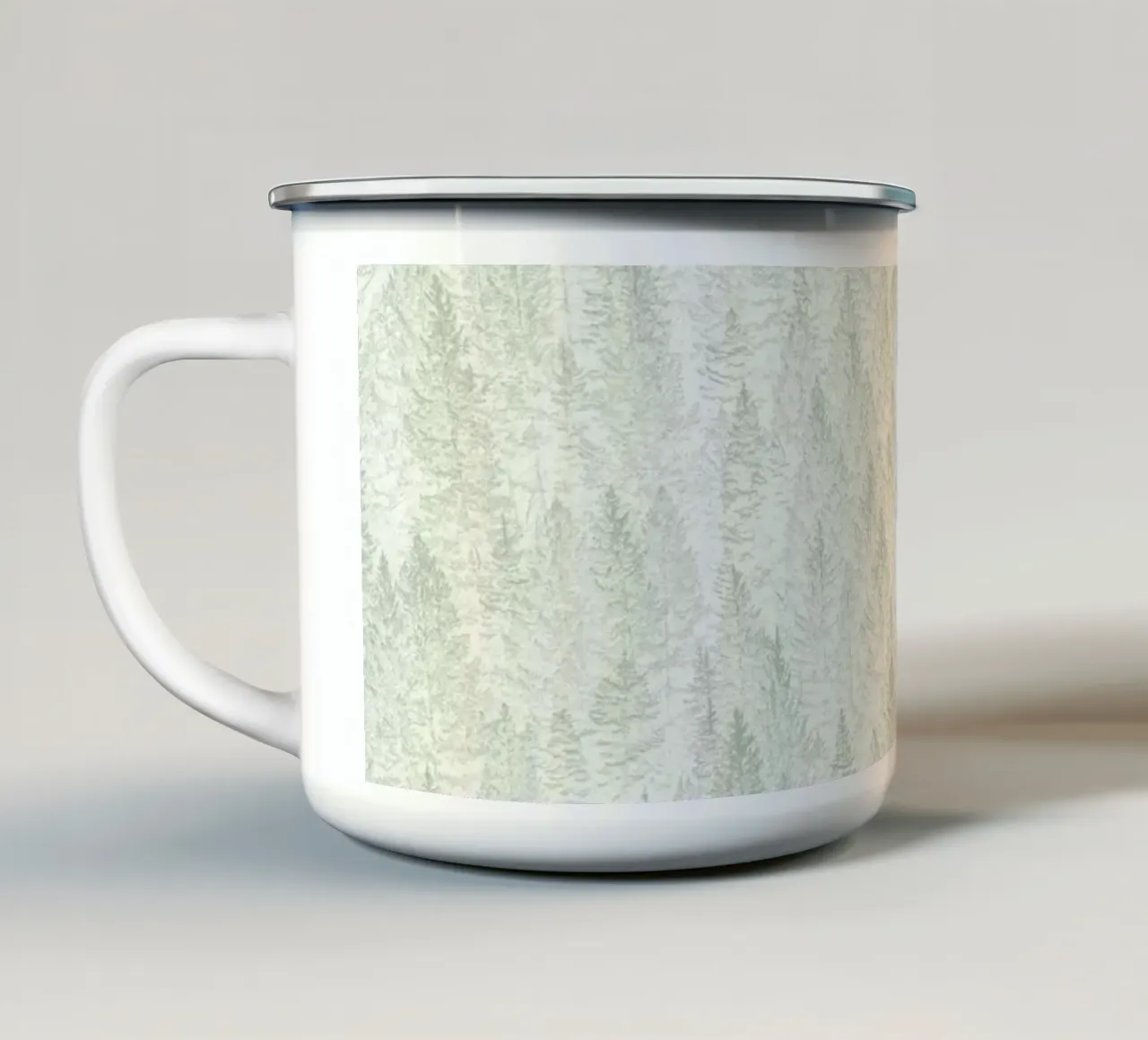 Sage Conifer Forest tazza in smalto da apoloprints