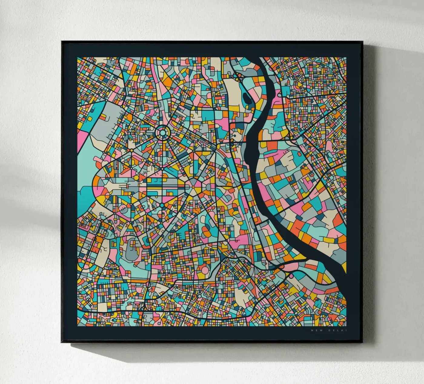 NEW DELHI MAP plexiglass da Jazzberry Blue