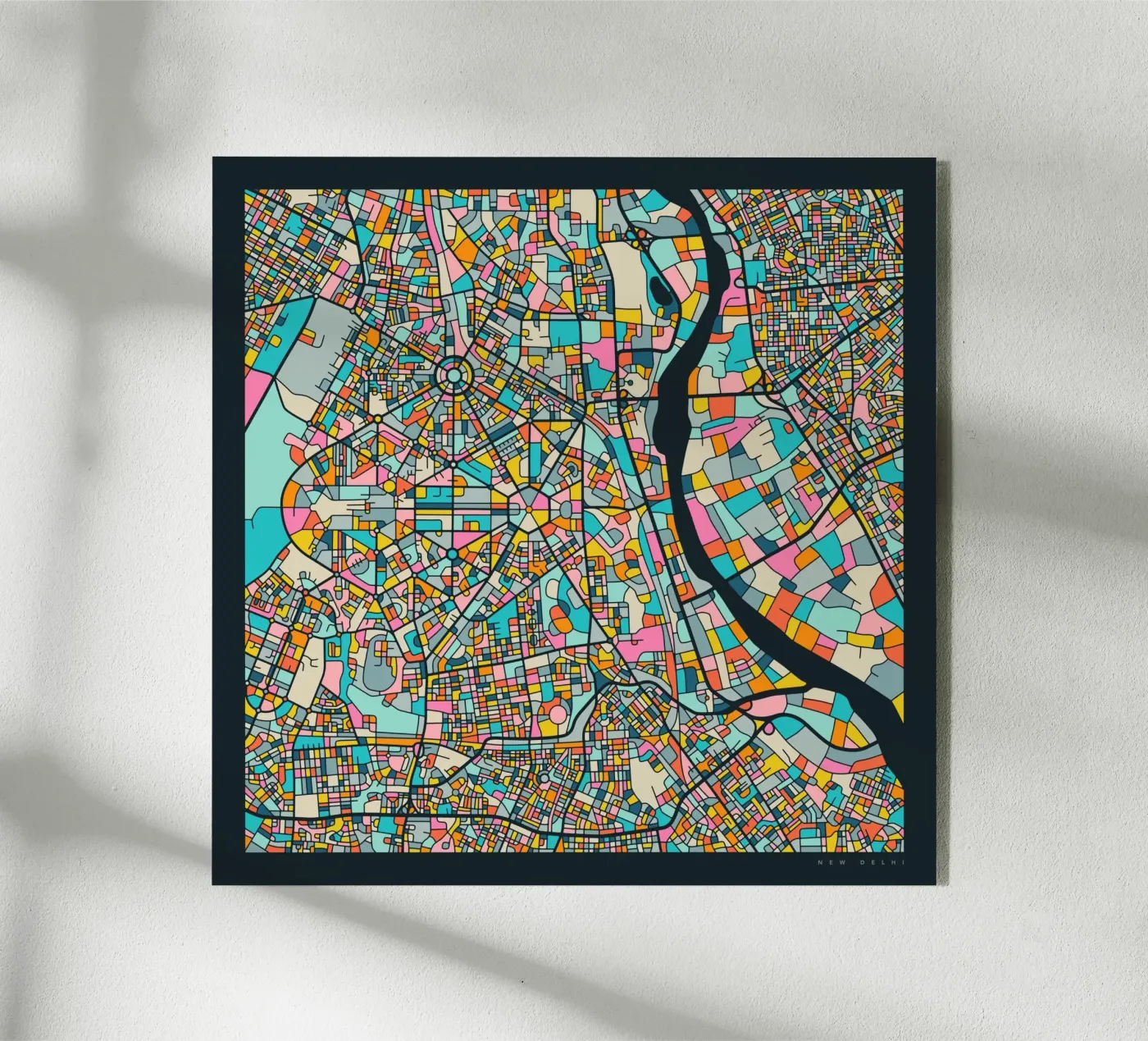 NEW DELHI MAP plexiglass da Jazzberry Blue