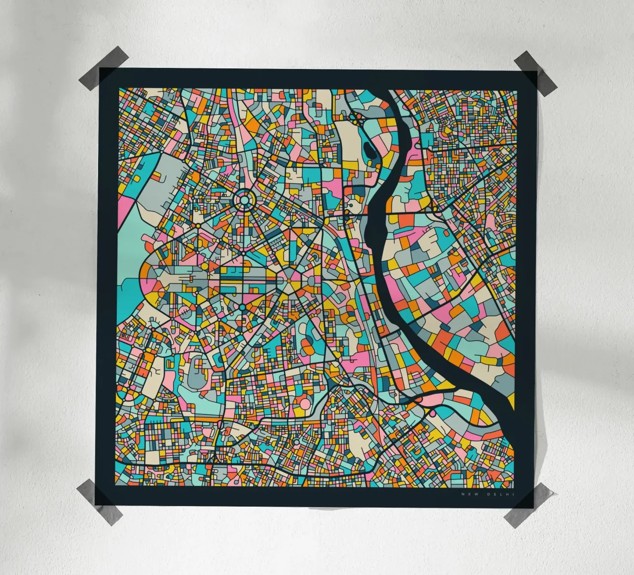 NEW DELHI MAP poster da Jazzberry Blue