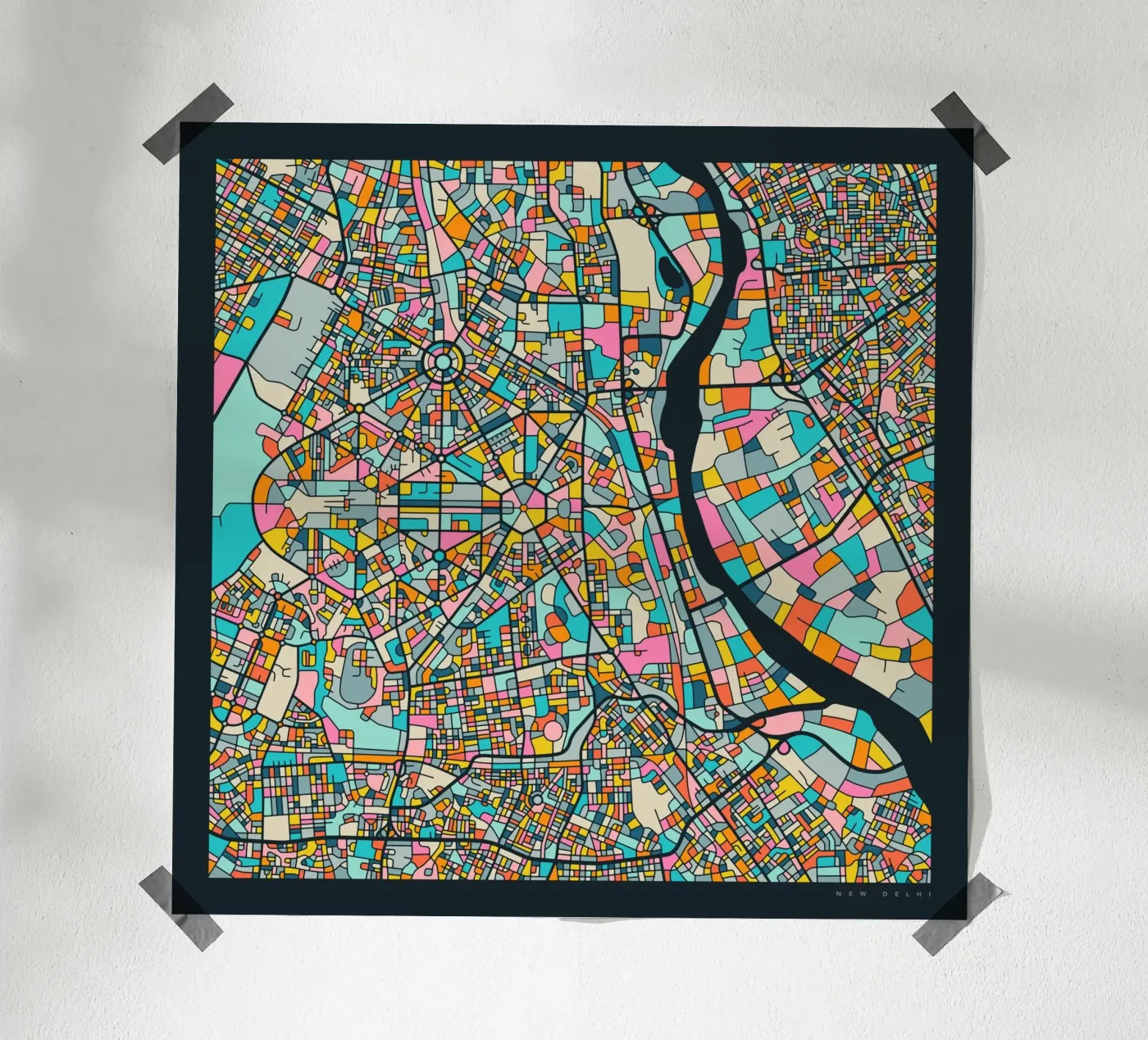 NEW DELHI MAP poster da Jazzberry Blue