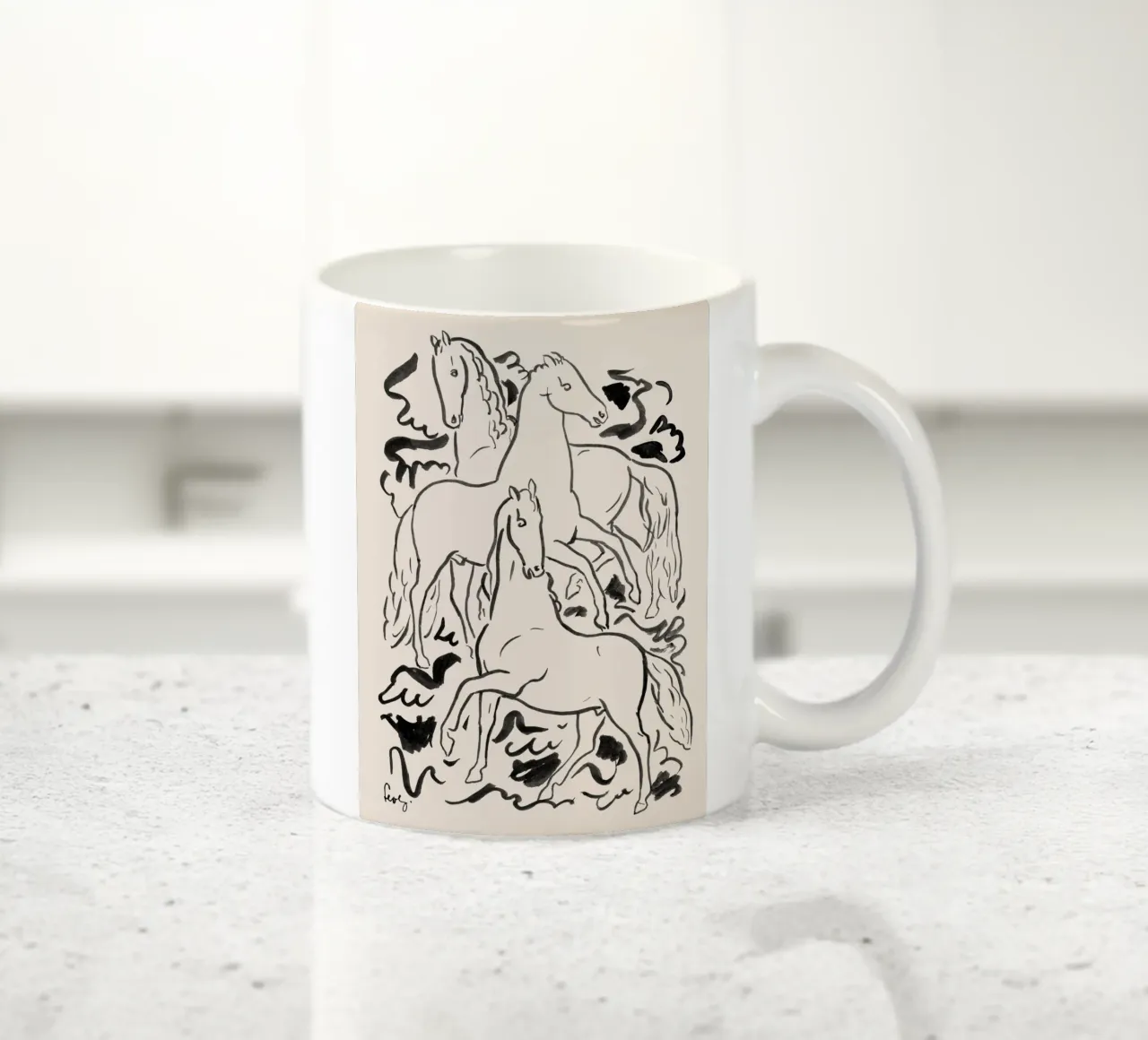 Three horses - Leo Gestel tazza in ceramica da apoloprints