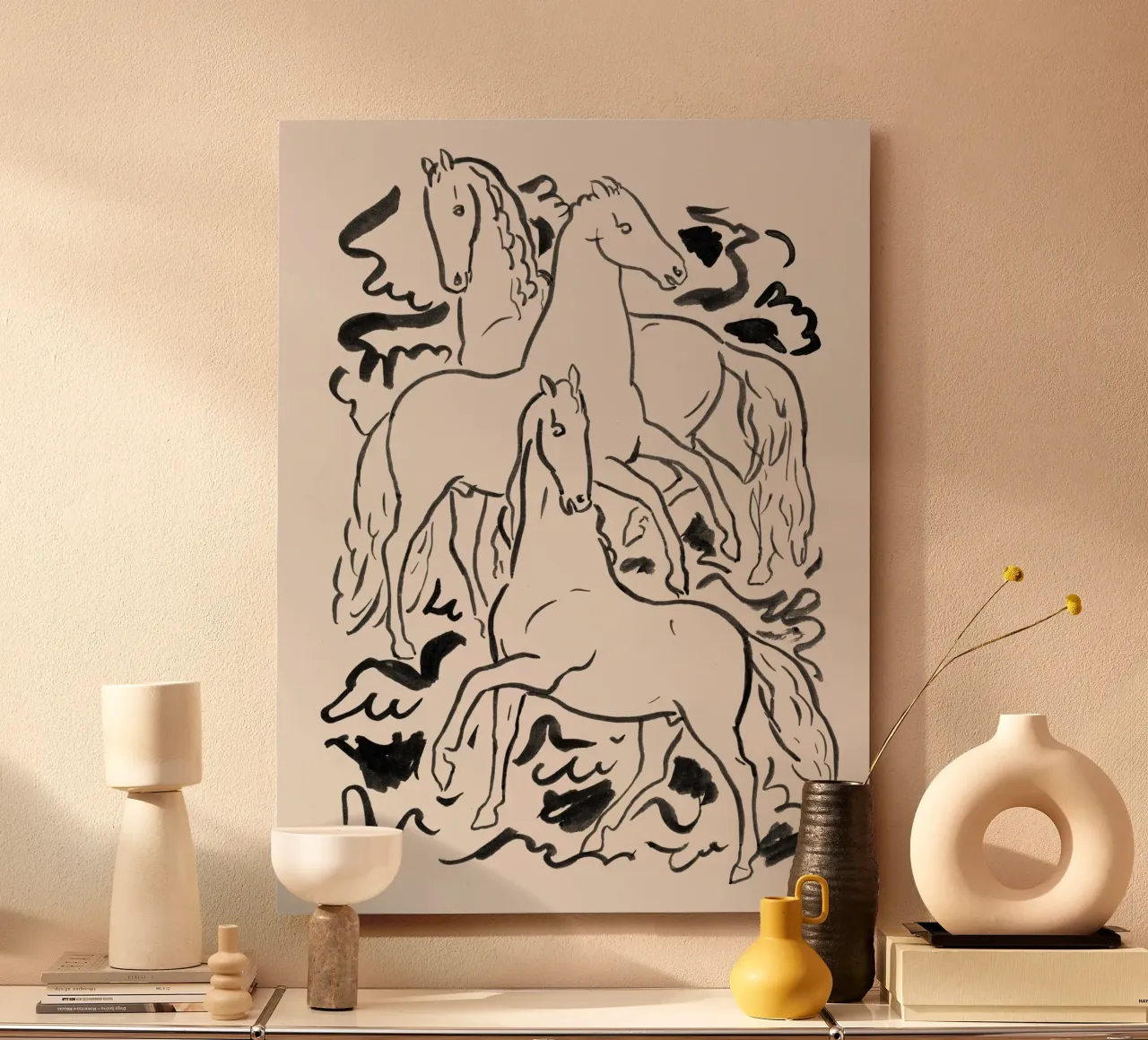 Three horses - Leo Gestel alu-dibond by apoloprints