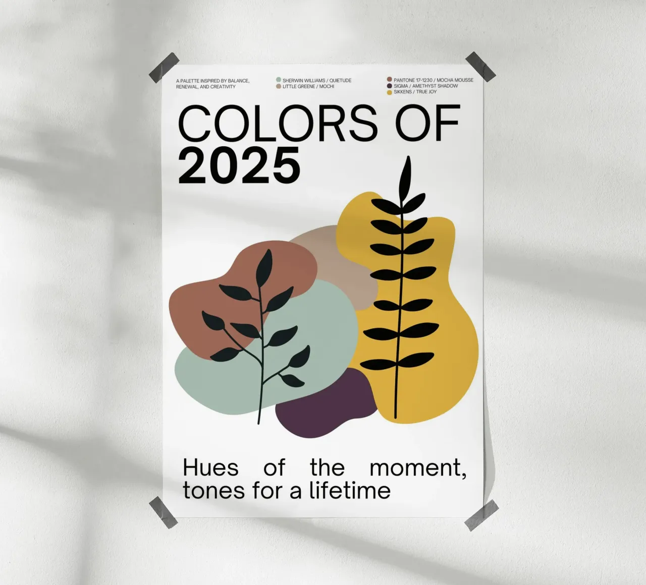 2025 Colors of the year Poster – v3 - Organic Shapes hahnemühle by Hightown Design